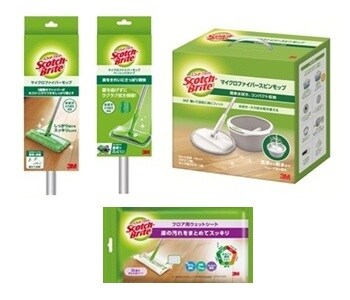 ビニール床用のスコッチ・ブライト™ モップとクリーニングシート