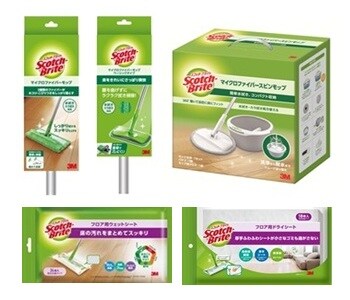 ラミネート床用のスコッチ・ブライト™ モップとクリーニングシート