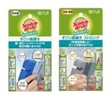 スコッチ・ブライト™ バスシャイン™ すごい鏡磨きで水垢を落とす様子。